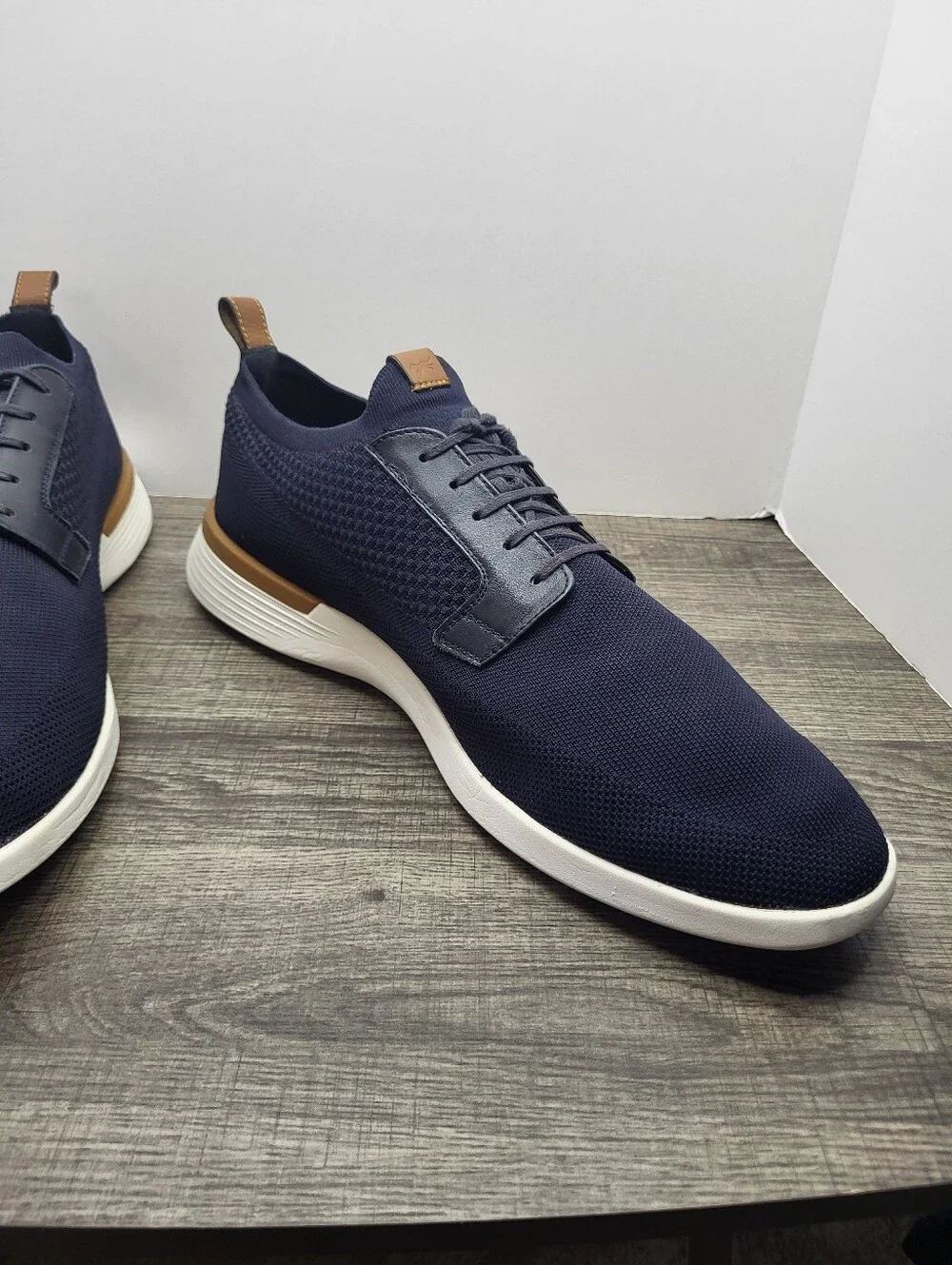 Wolf & Shepherd Swiftknit Derby Sneakers Blue Knit Lace Up Men 15 Casual Comfort